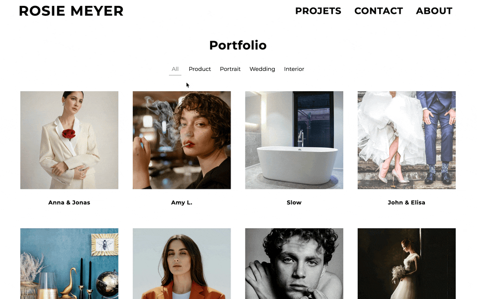 Organise your work with Link Page filters & categories on your portfolio website