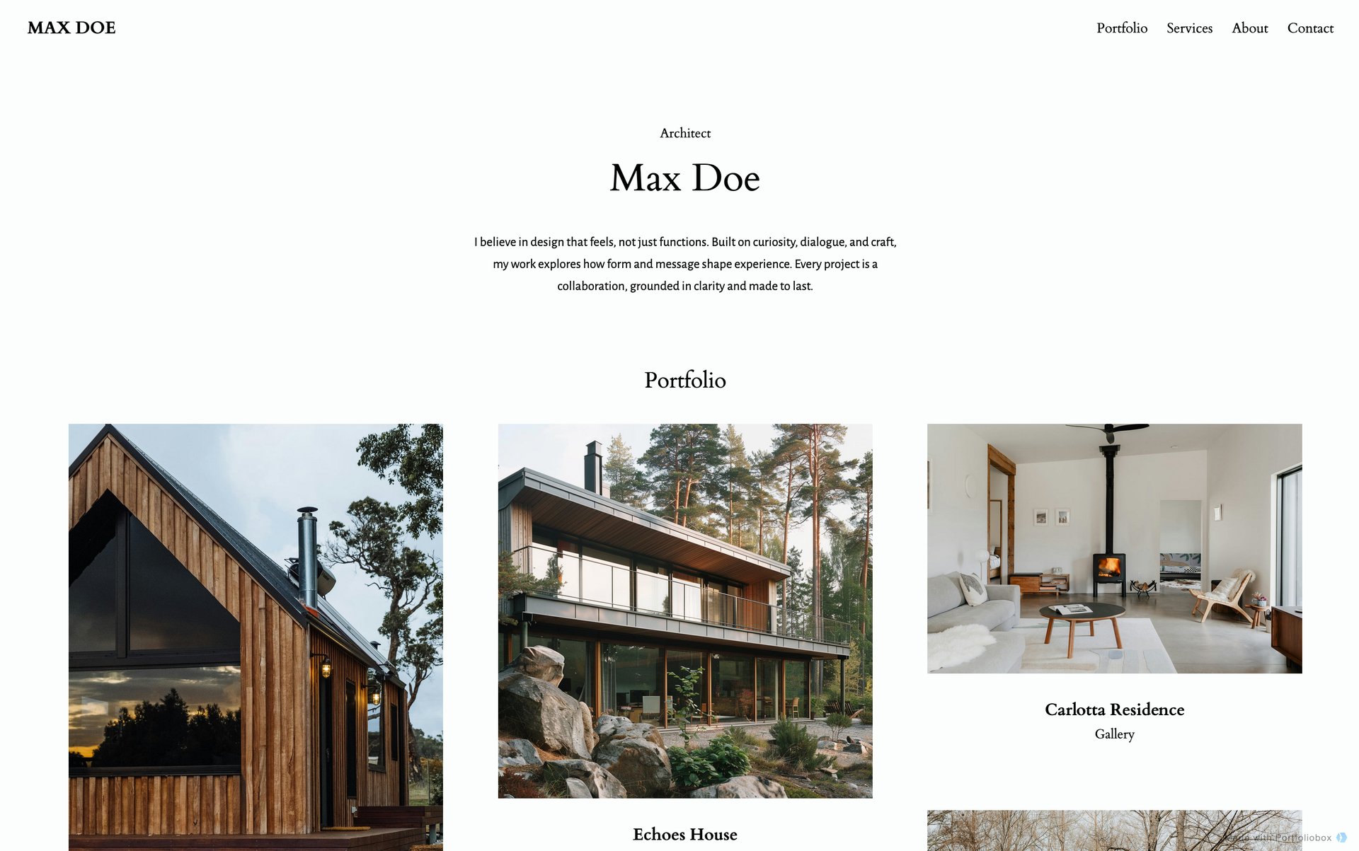 建築家ポートフォリオテンプレート