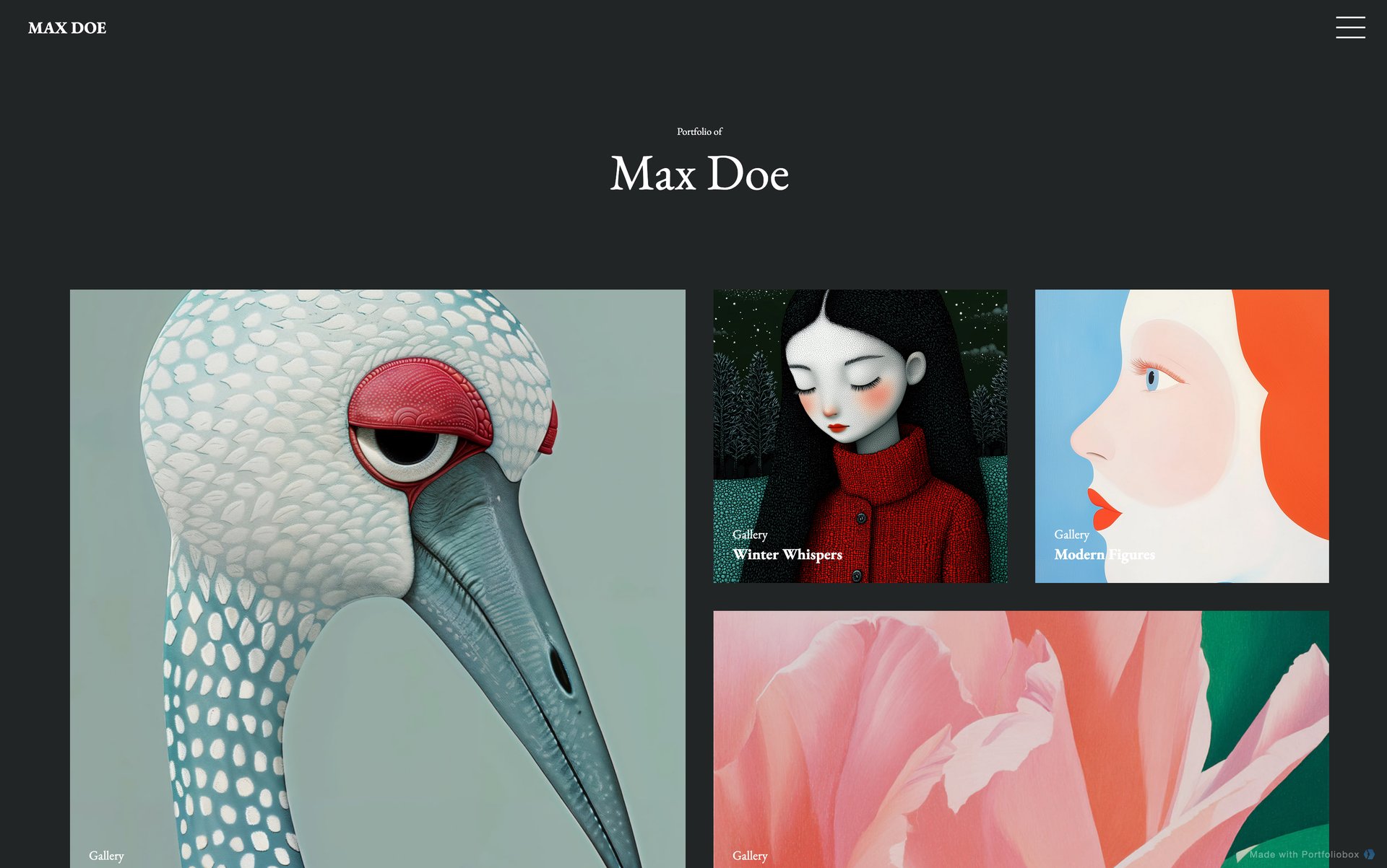 アーティスト ポートフォリオ テンプレート