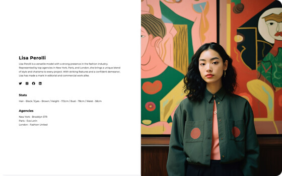 Portfolioboxで作成されたCVテンプレート