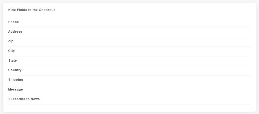 Hide Fields in the Checkout