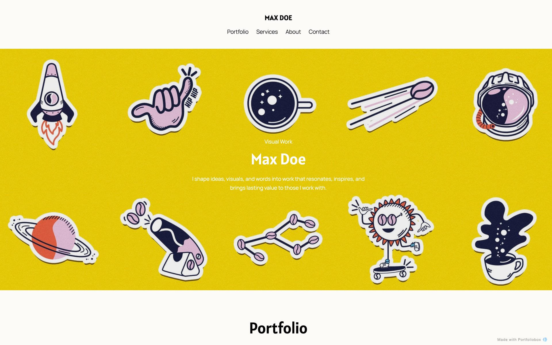 デザイナーのポートフォリオテンプレート