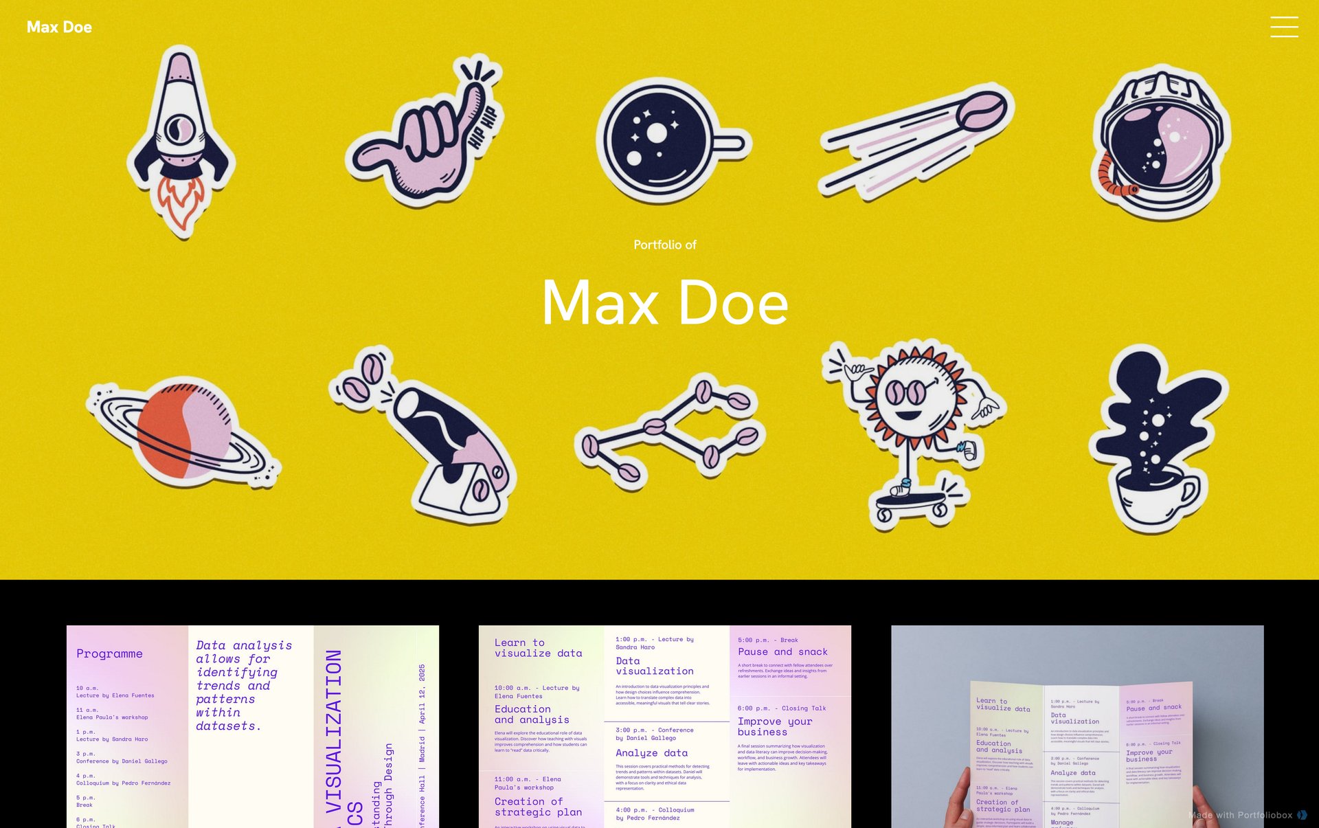 デザイナーのポートフォリオテンプレート