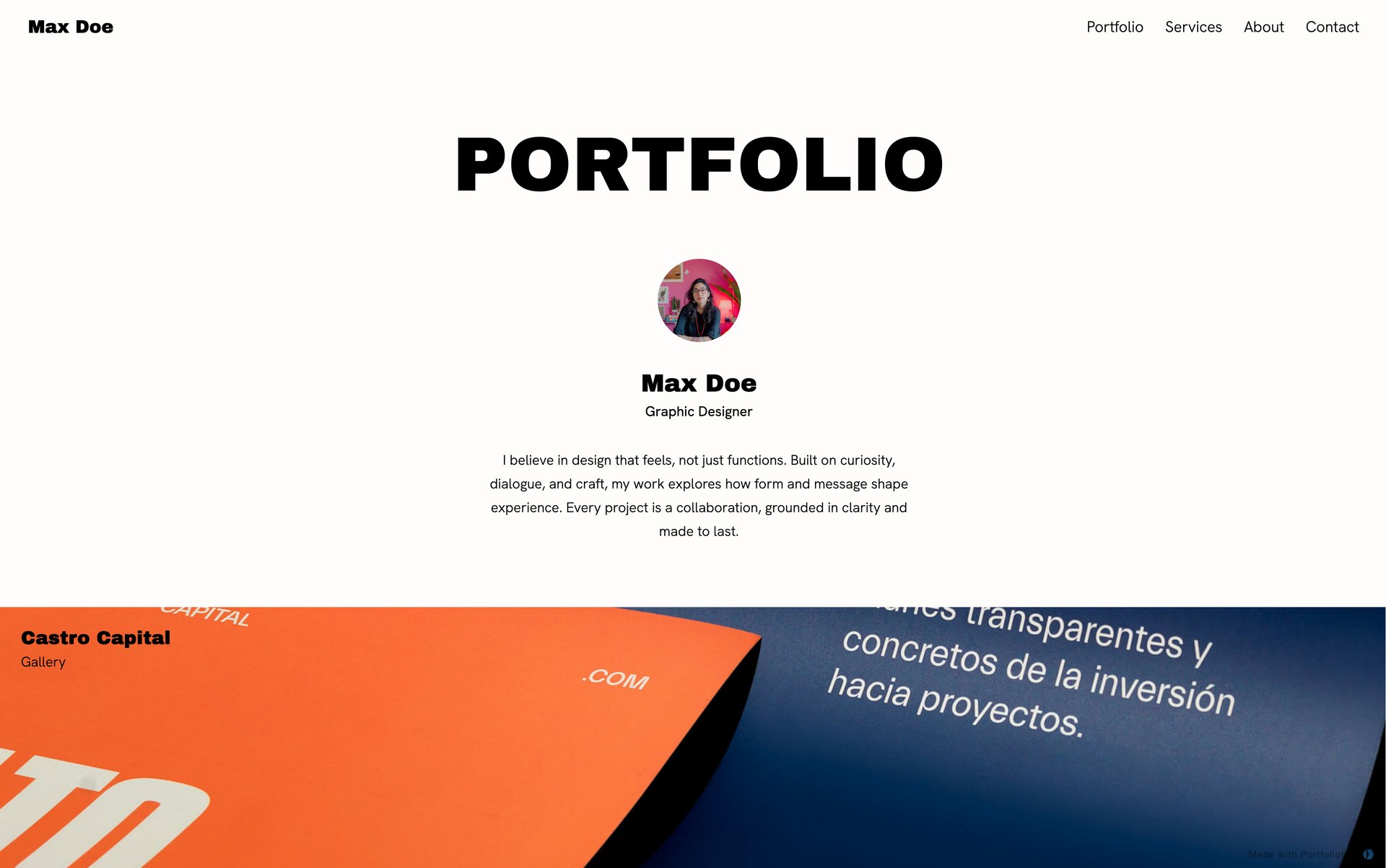 デザイナーのポートフォリオテンプレート