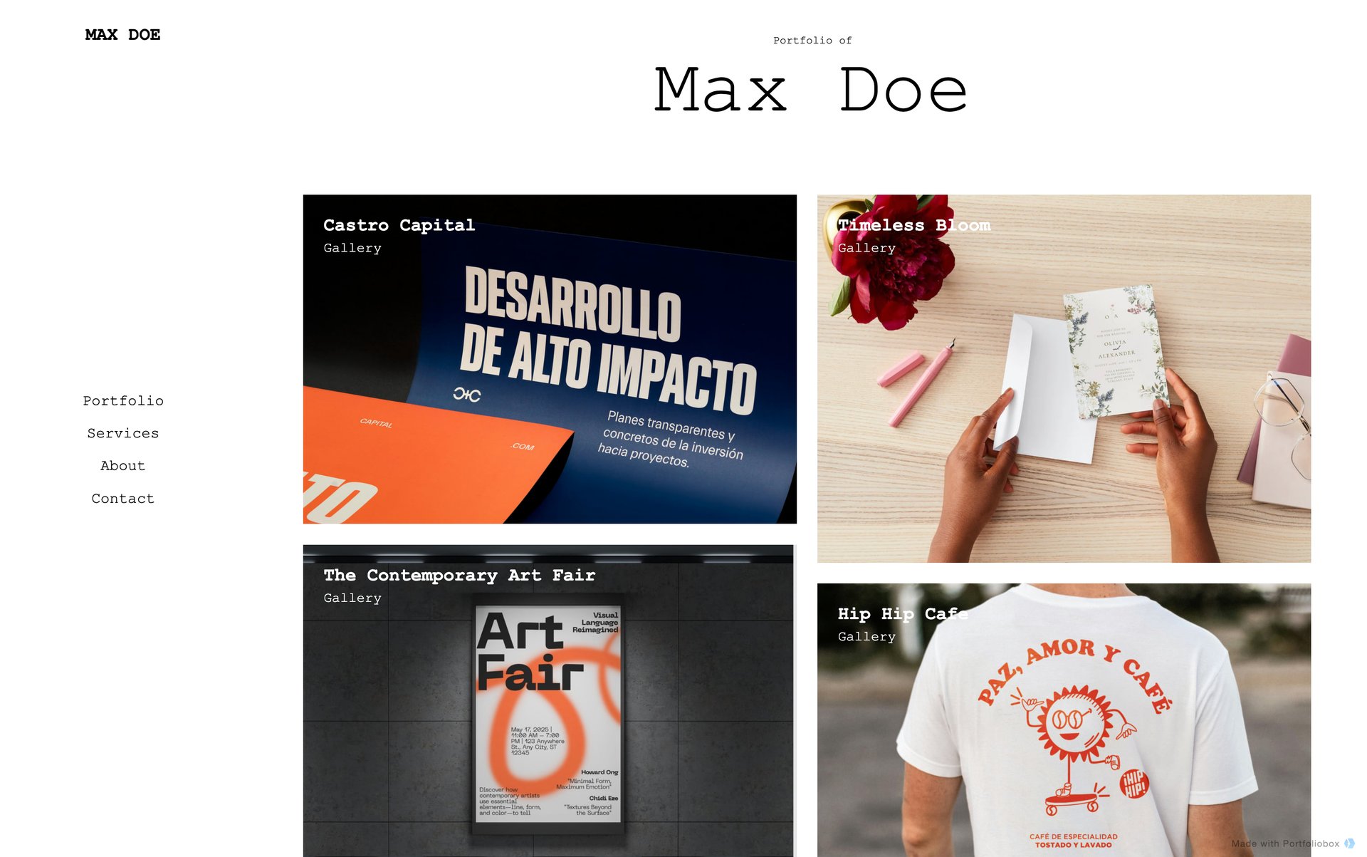 デザイナーのポートフォリオテンプレート