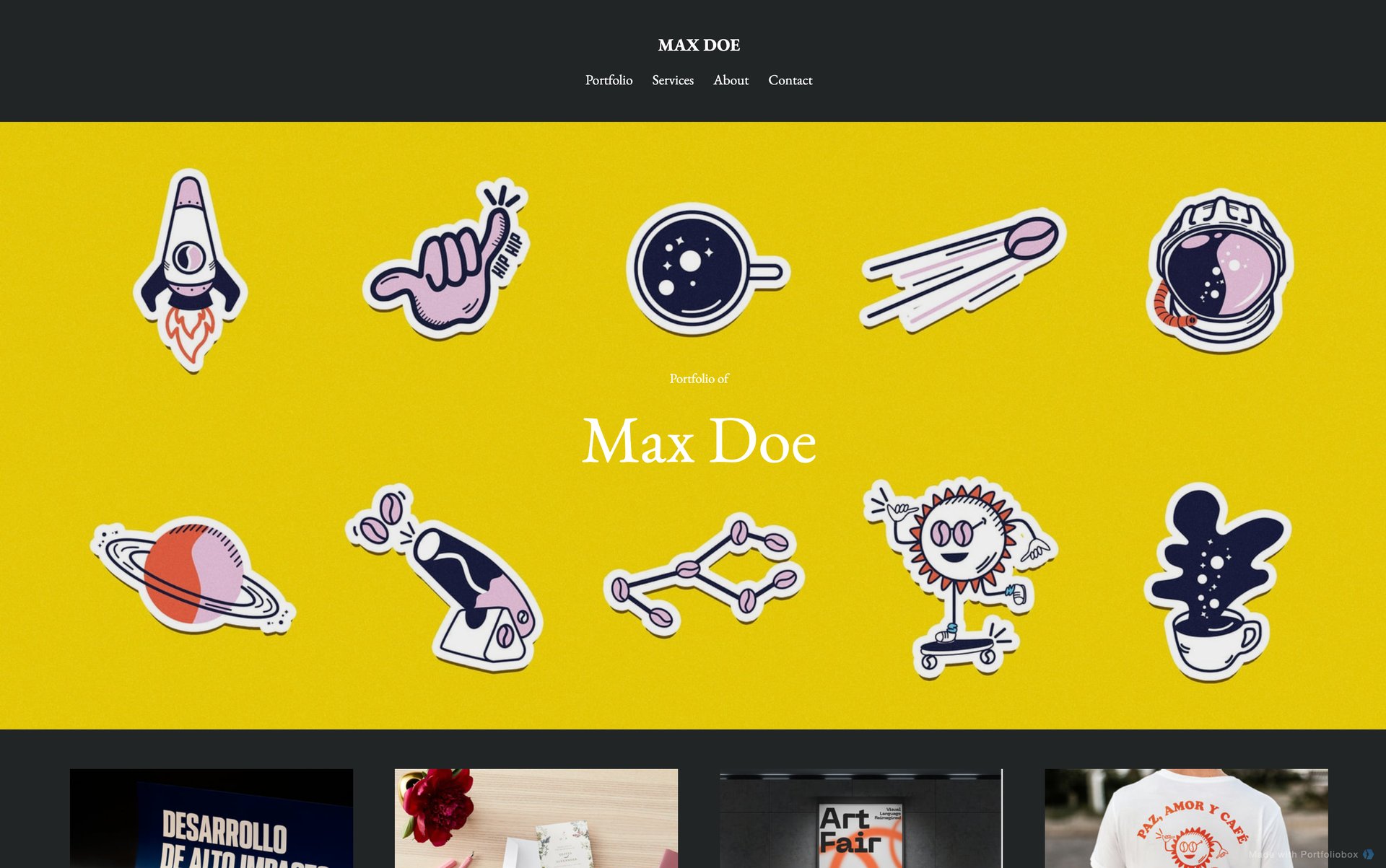 デザイナーのポートフォリオテンプレート