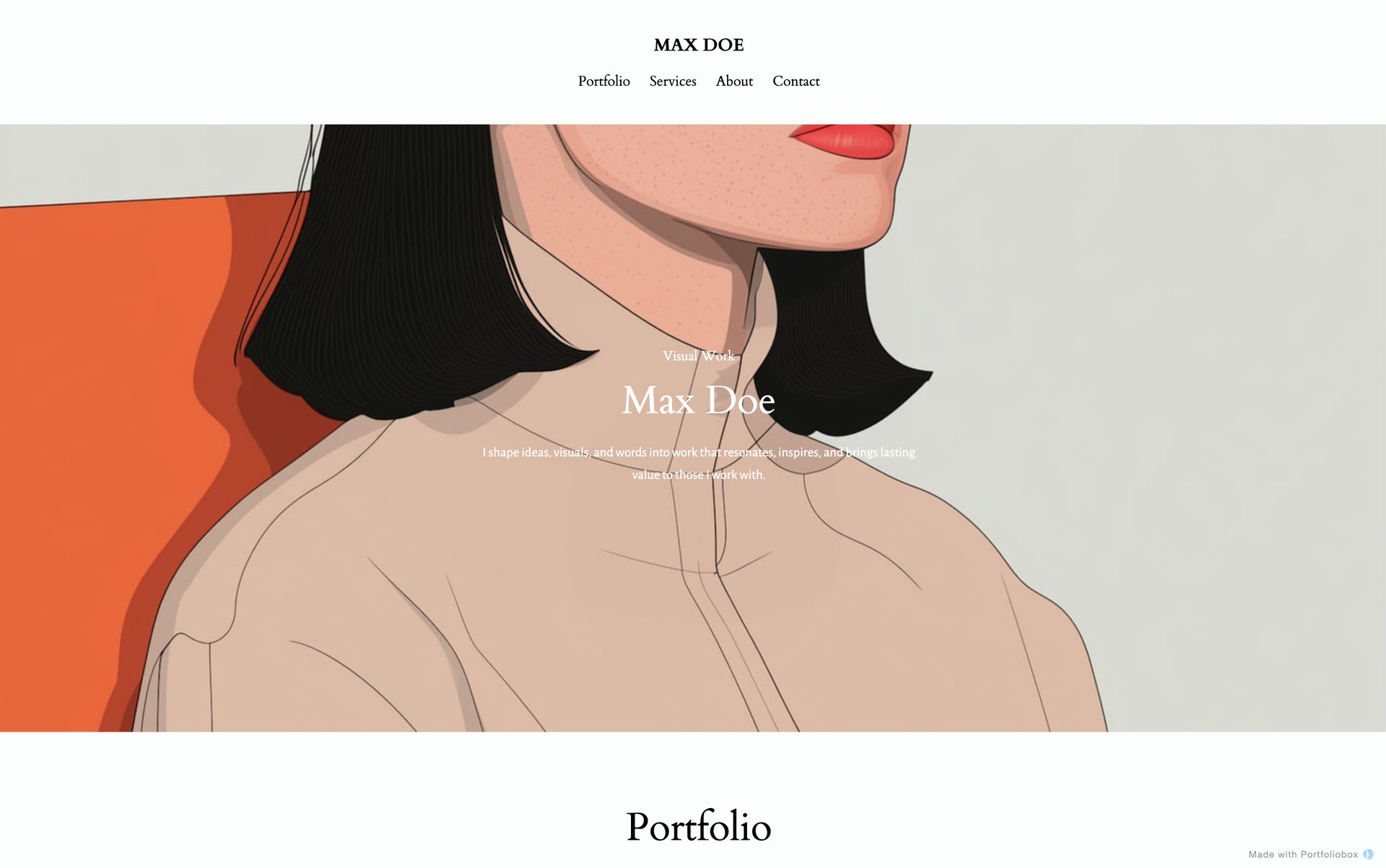 イラストレーター用ポートフォリオテンプレート