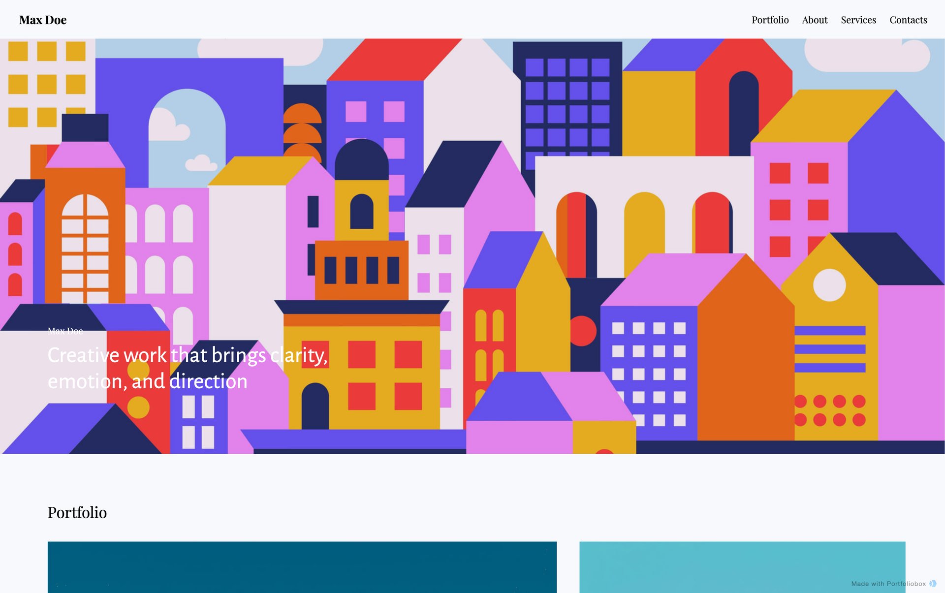 イラストレーター用ポートフォリオテンプレート