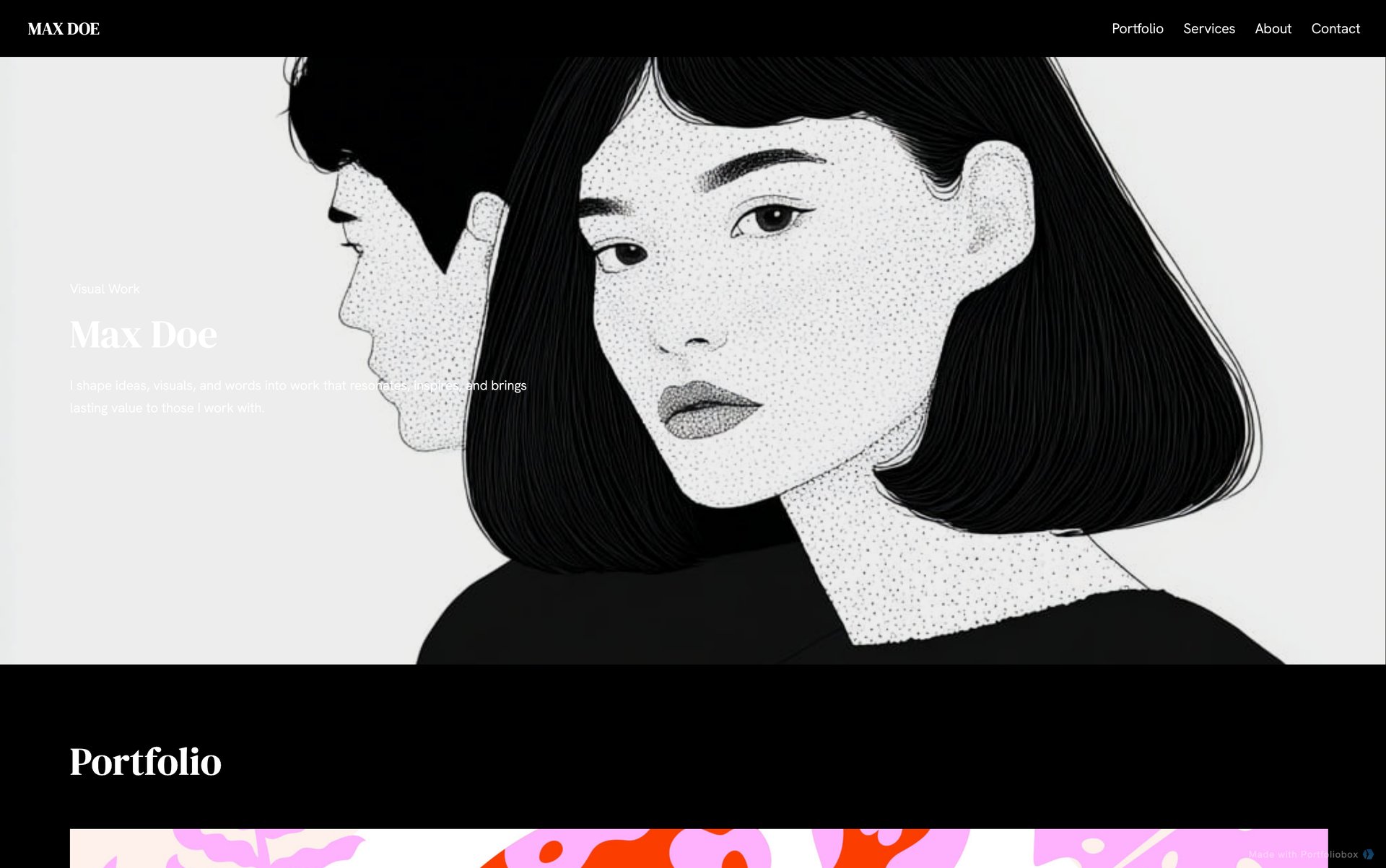 イラストレーター用ポートフォリオテンプレート