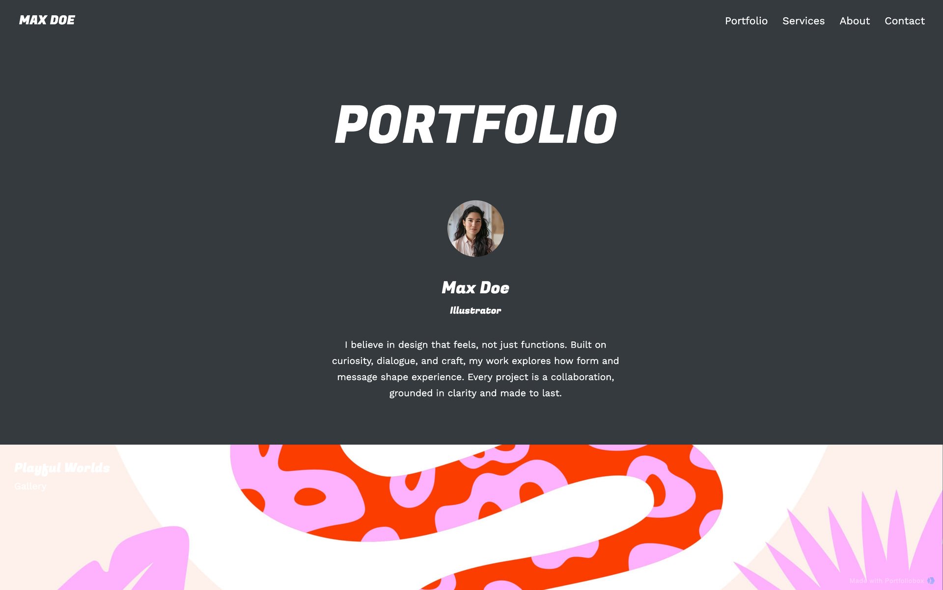 イラストレーター用ポートフォリオテンプレート