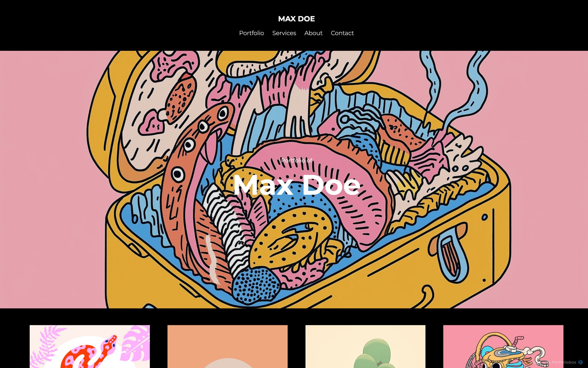 イラストレーター用ポートフォリオテンプレート