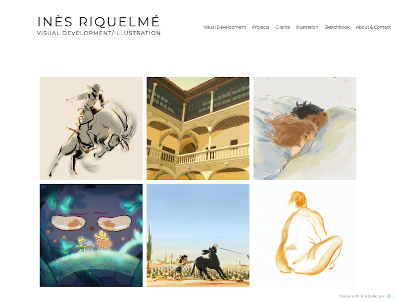 ポートフォリオ・ド・イネス・リケルメ、ポートフォリオボックスで作成されています。