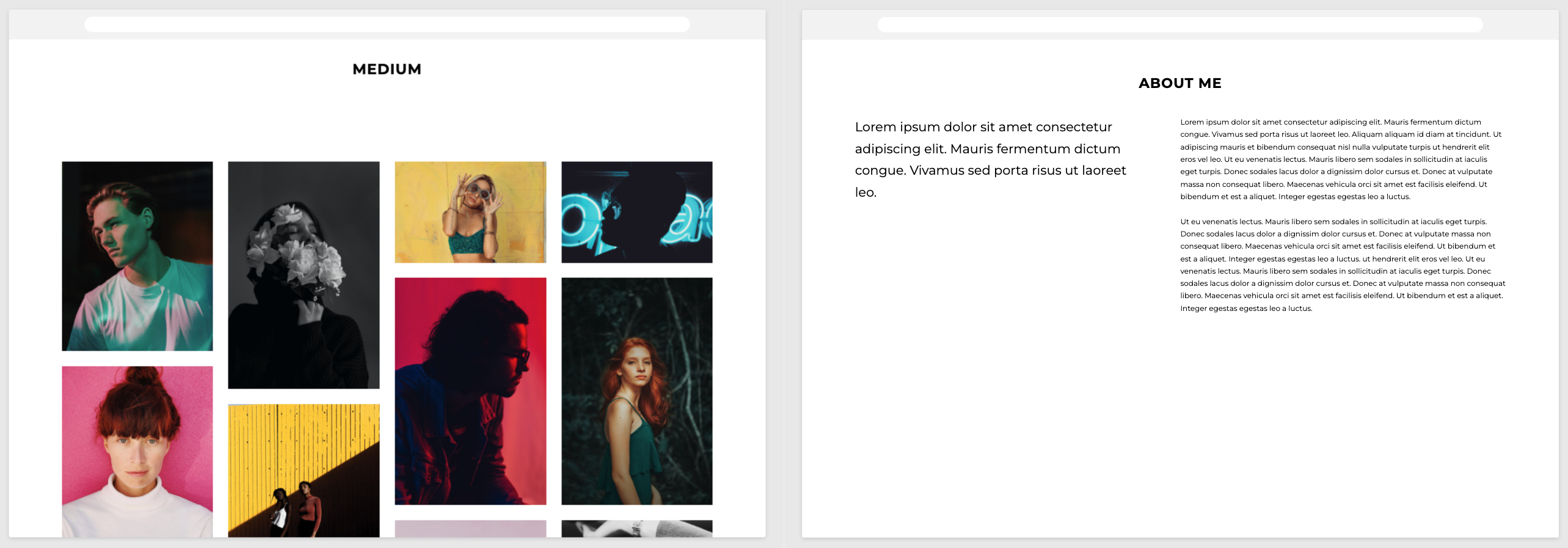 Portfoliobox Template settings - Medium