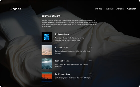 ポートフォリオボックスで作成された鮮やかな音楽テンプレート