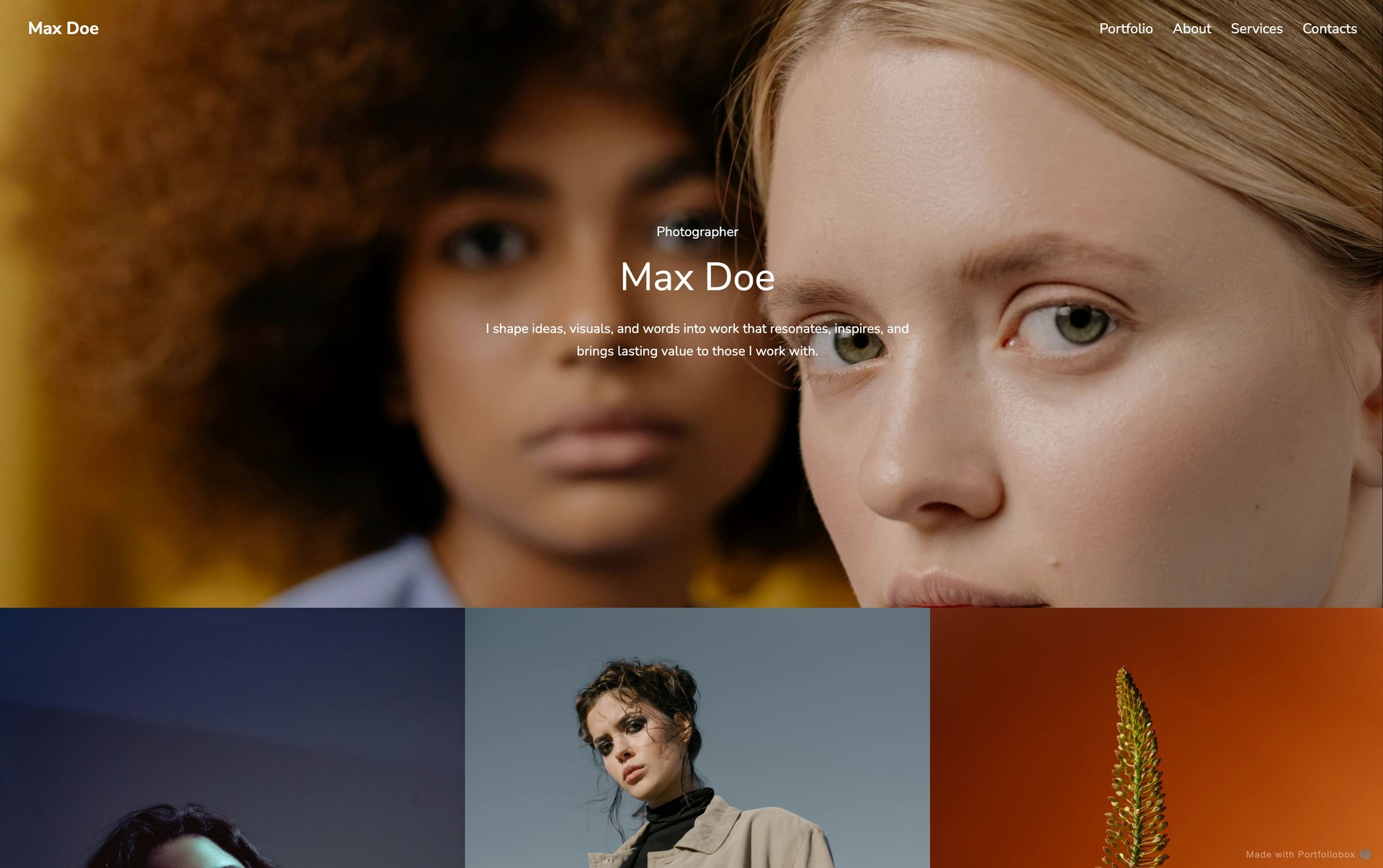 フォトグラファーポートフォリオテンプレート