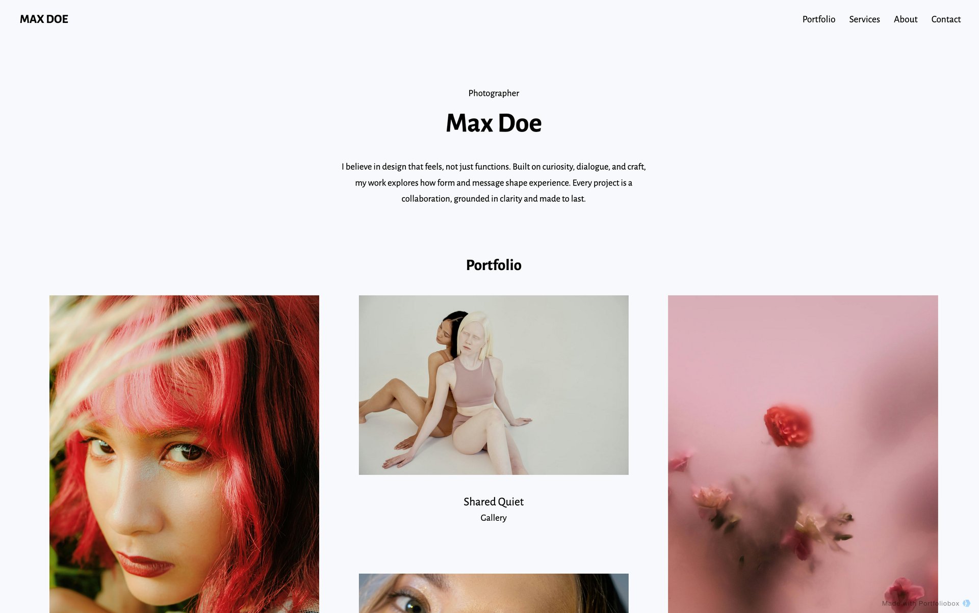 フォトグラファーポートフォリオテンプレート