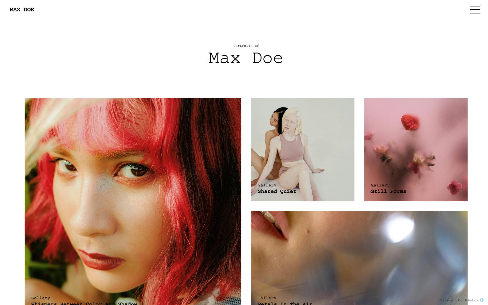 フォトグラファーポートフォリオテンプレート