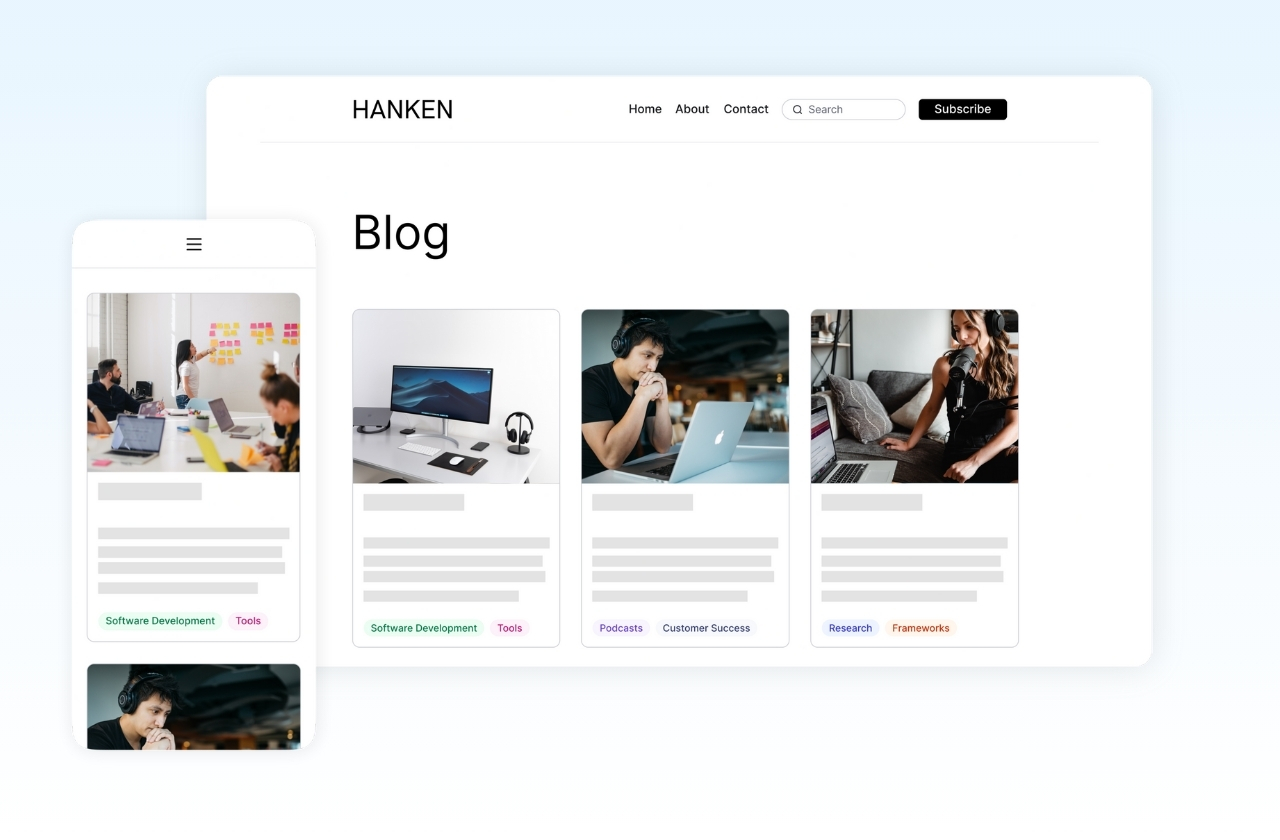 blog page and mobile responsivness of aPortfoliobox website 