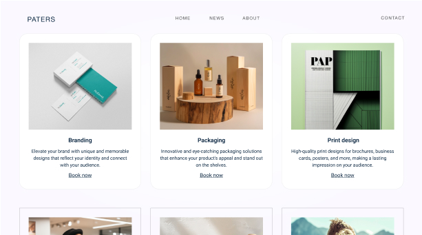 個人ポートフォリオのためのマーケティングサービステンプレート