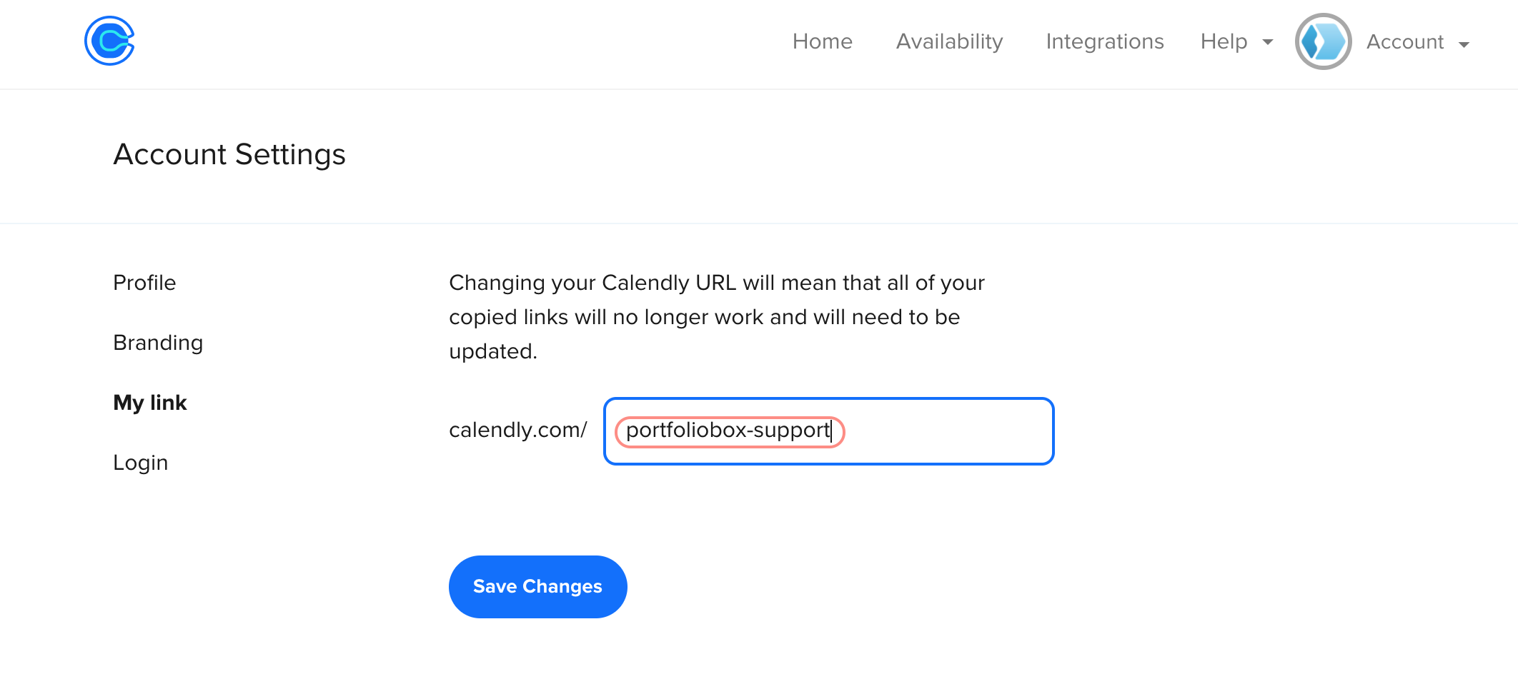 Get the URL from Calendly