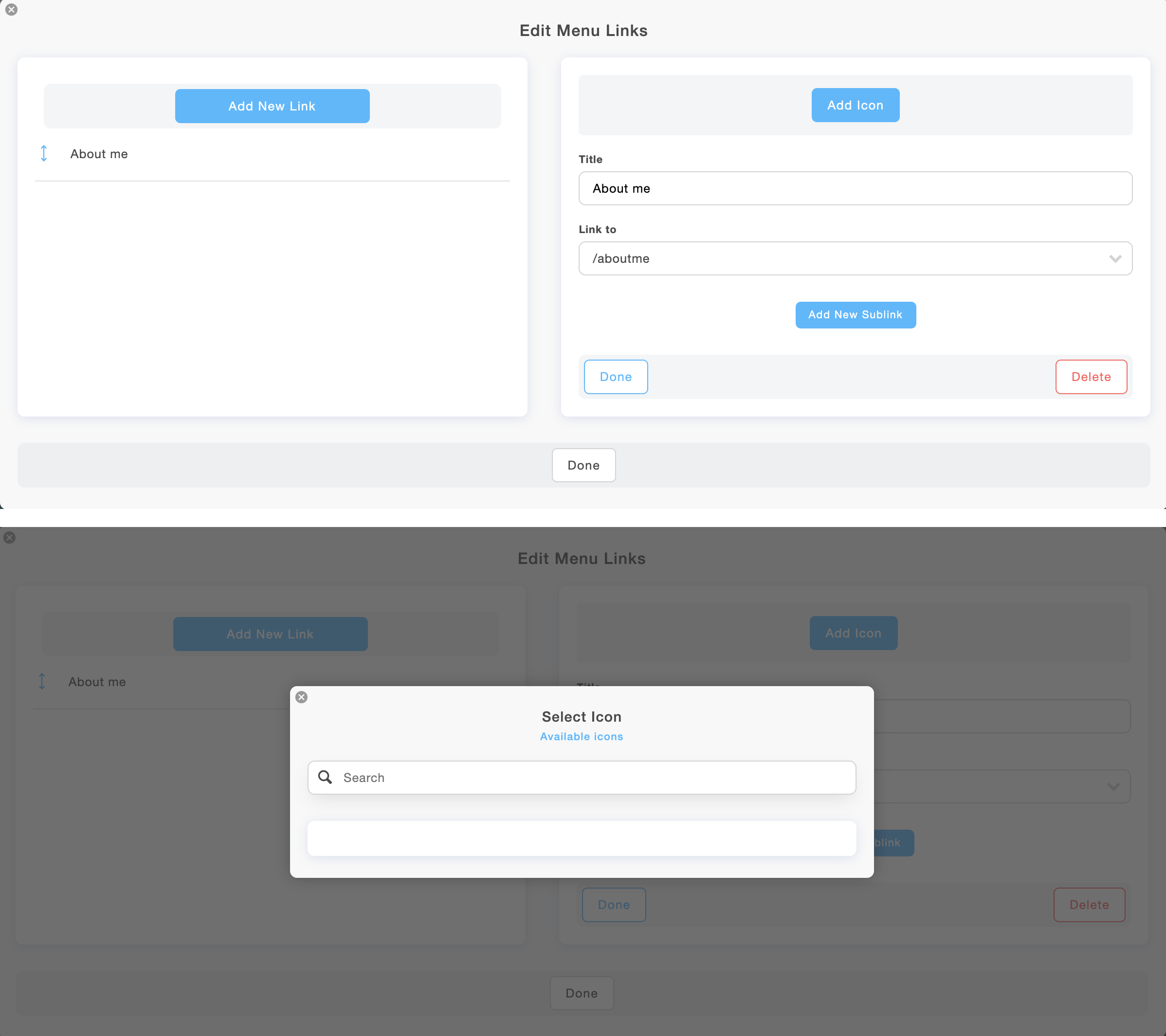 Add icons to your menu - Portfoliobox