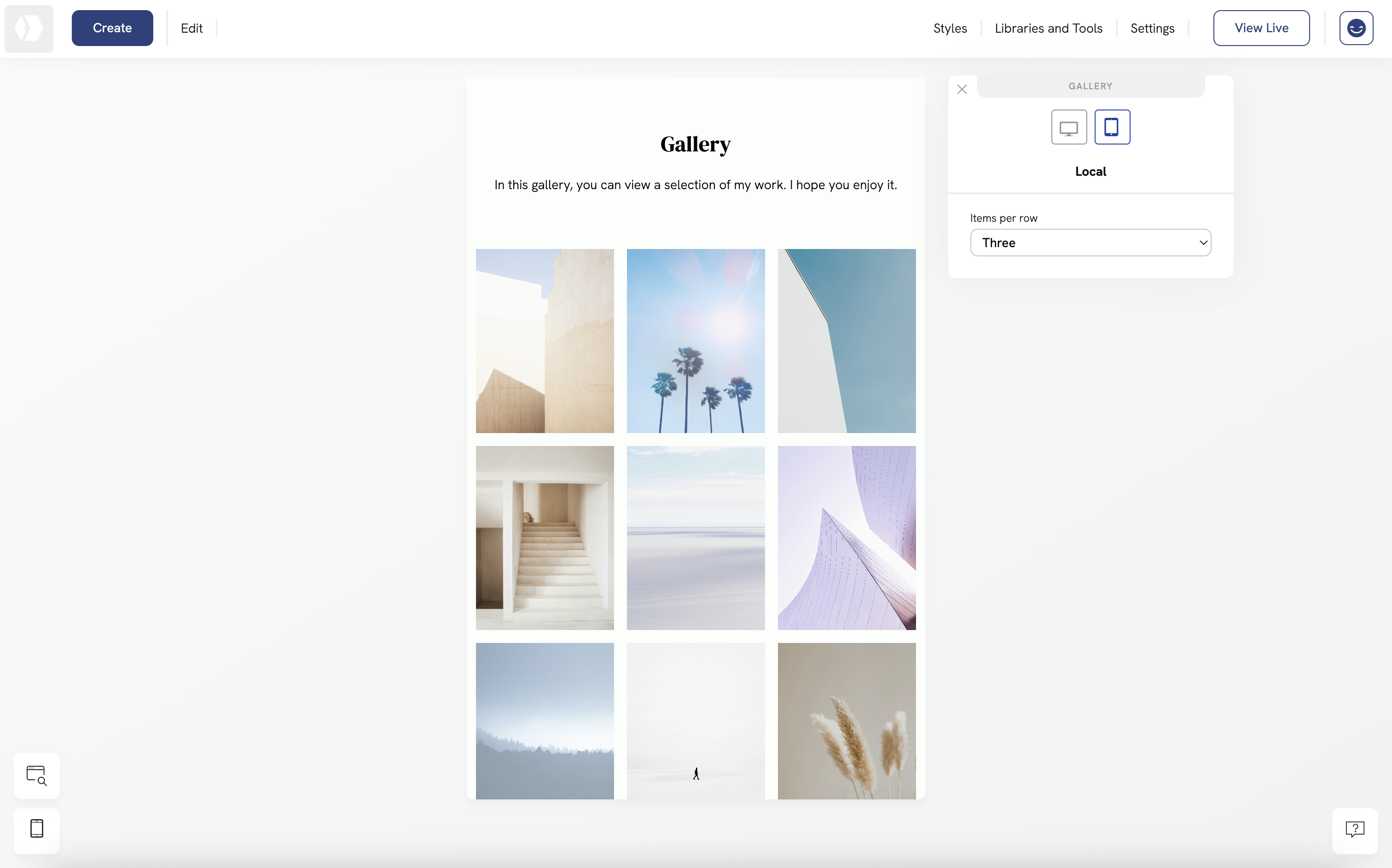 New gallery layout on mobile for your Portfoliobox website
