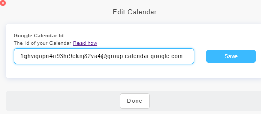 Edit calendar Google calendar Id