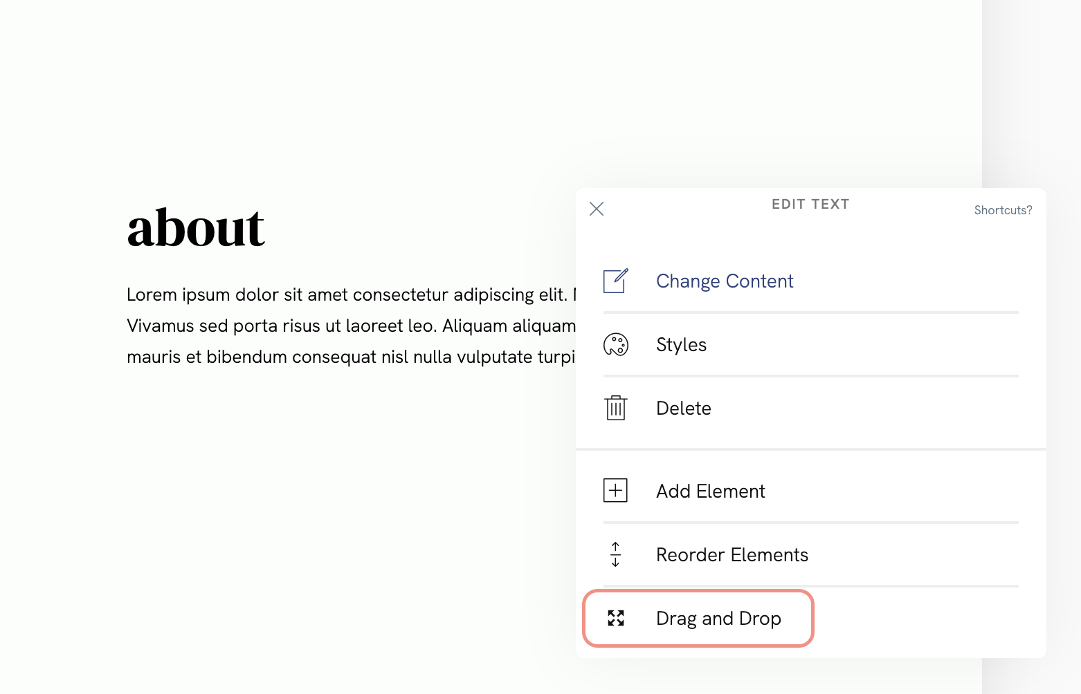 Activate Drag & Drop for your Portfoliobox website
