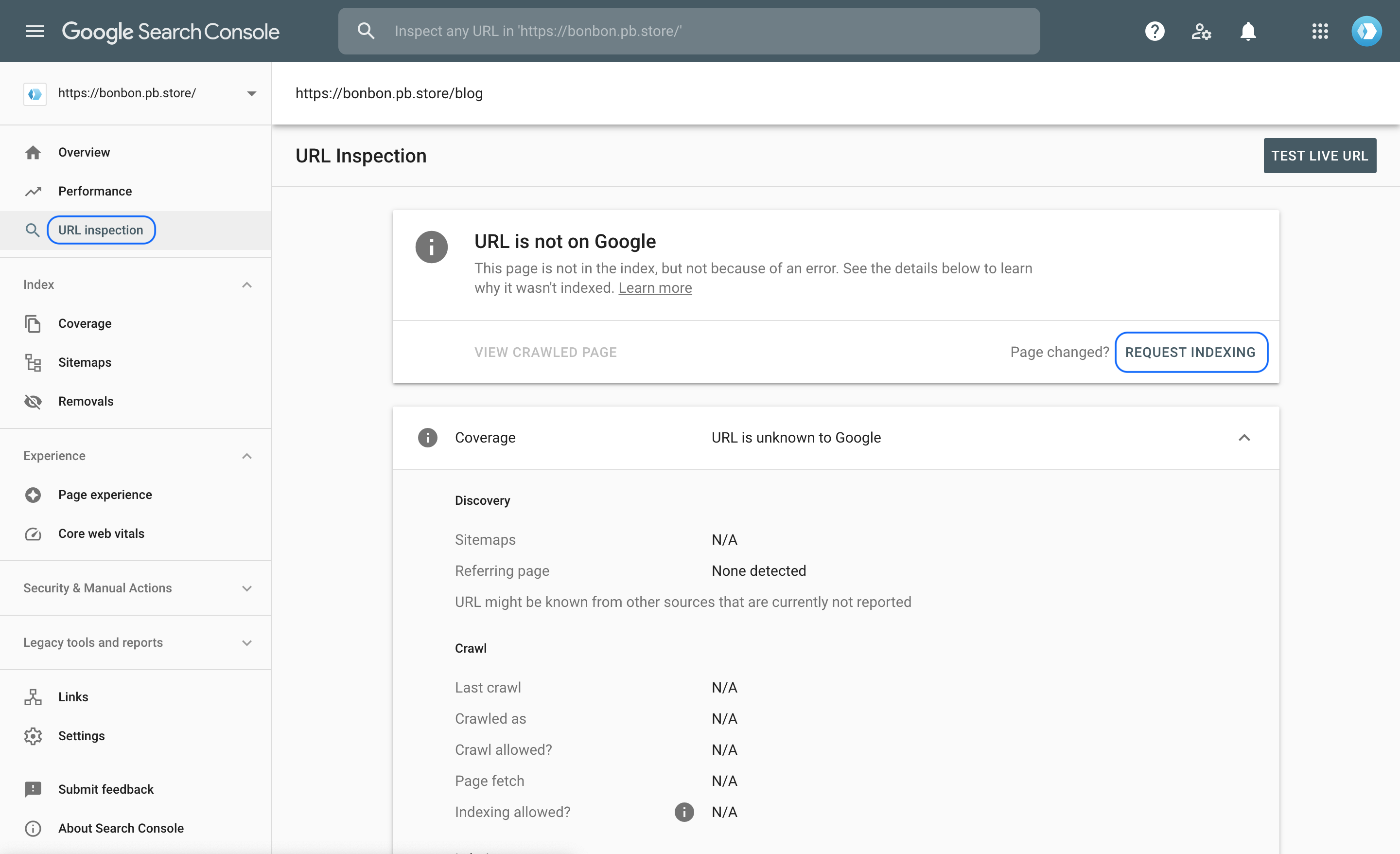 Index specific pages of your Portfoliobox website with Google Search Console