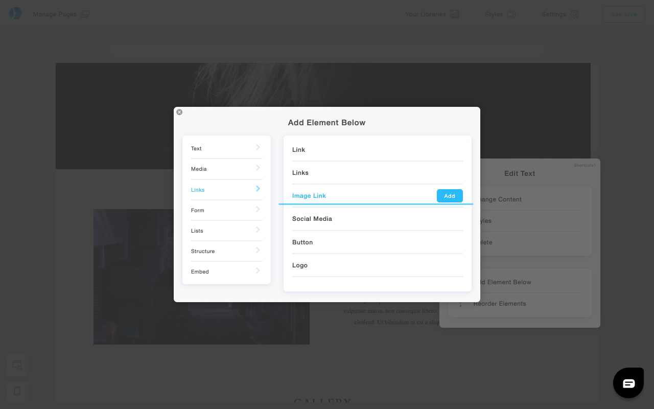 Image Link element - Portfoliobox 4