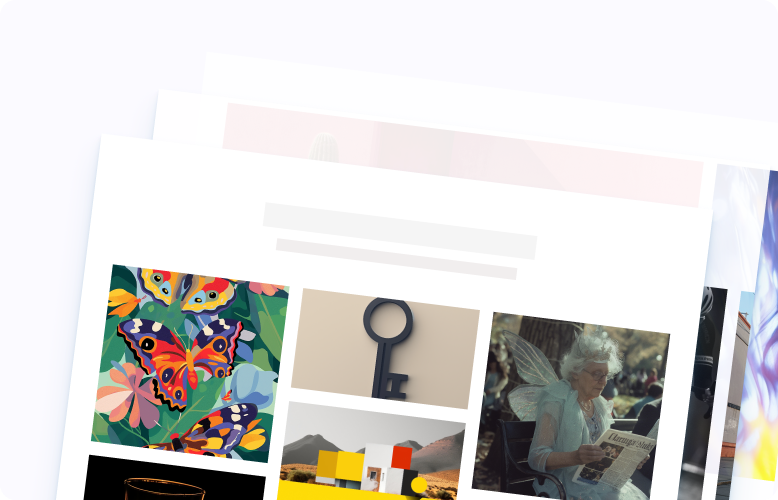 テンプレートを選択し、ギャラリーやテキストページなどを追加します。