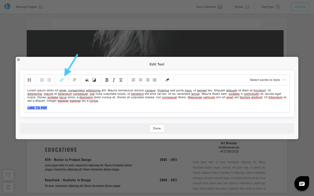 Text Editor - Link Icon PB4